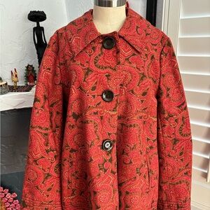 Talbots light pea coat beautiful paisley pattern.